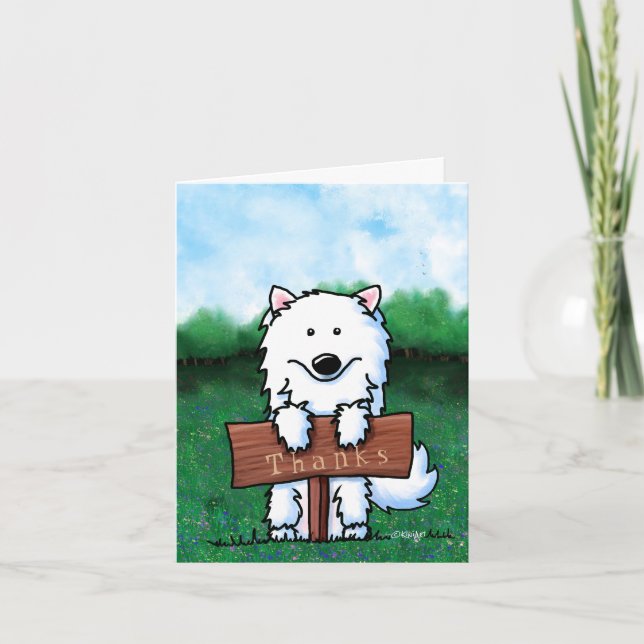 Retro KiniArt Samoyed  Thank You Card (Front)