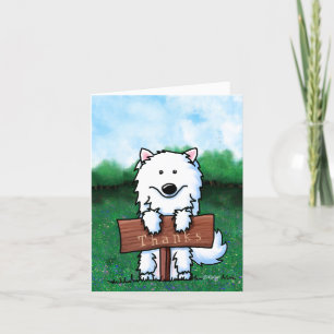Retro KiniArt Samoyed  Thank You Card