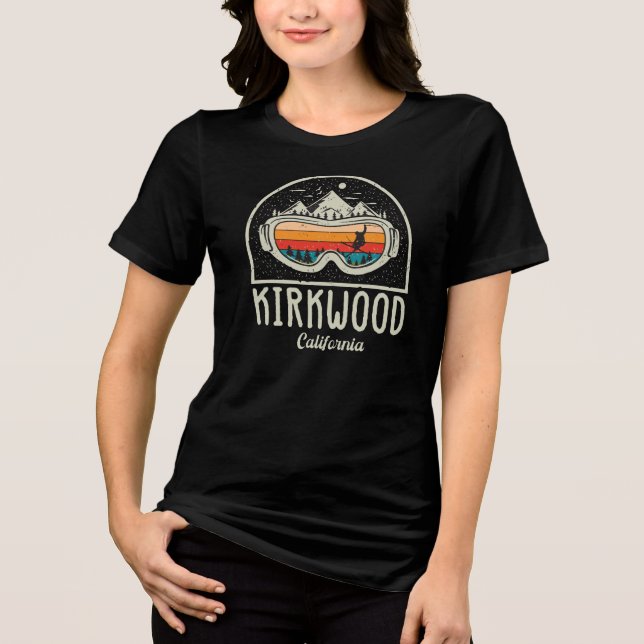 Retro Kirkwood Mountain Ski Tri-Blend Shirt (Front)