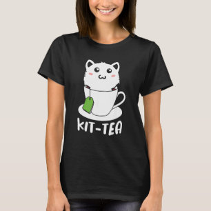 Retro Kit Tea Kitten Cat Tea Drinker Teacup Pun T-Shirt