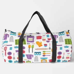 retro kitchen chef cook baking duffle bag