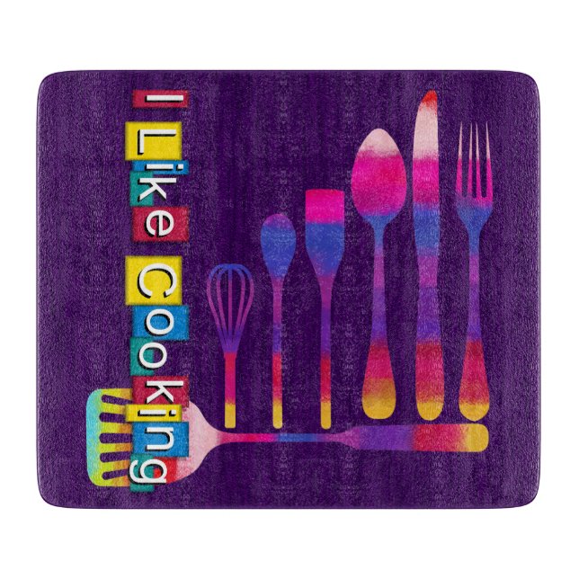 Retro Kitchen Cooking Cutting Board (Front)