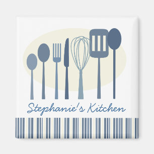 Retro Kitchen Cooking Utensils Personalised Magnet