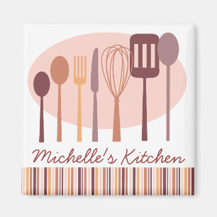 Retro Kitchen Cooking Utensils Personalised Magnet