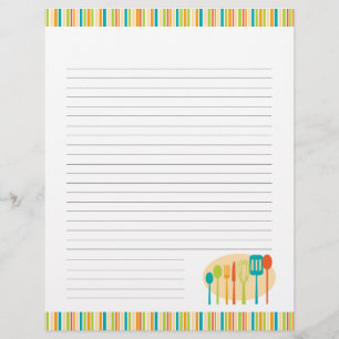 Retro Kitchen Cooking Utensils Recipe Pages