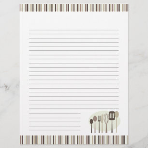 Retro Kitchen Cooking Utensils Recipe Pages