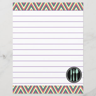 Retro Kitchen Cooking Utensils Zigzag Chevron