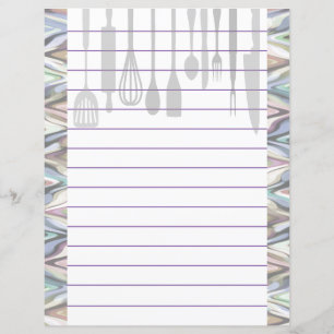 Retro Kitchen Cooking Utensils Zigzag Chevron