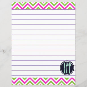 Retro Kitchen Cooking Utensils Zigzag Chevron