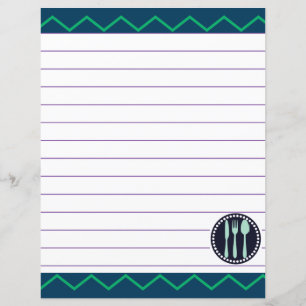 Retro Kitchen Cooking Utensils Zigzag Chevron