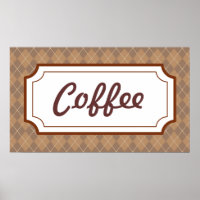 Retro Kitchen Diner Coffee Sign Wall Art Poster