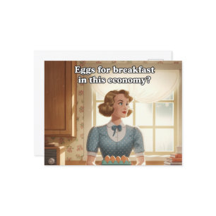 Retro Kitchen Eggs For Breakfast in this economy Postcard