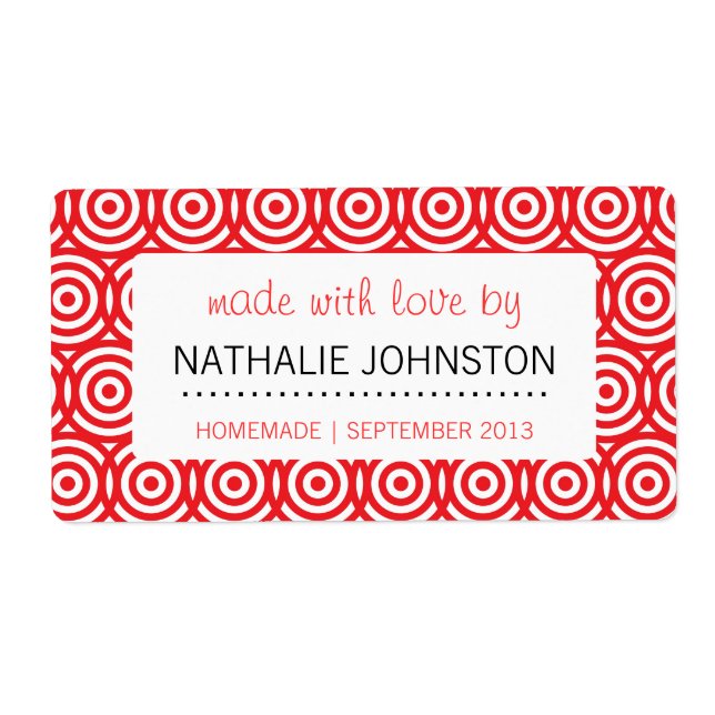 Retro Kitchen Homemade Canning Baking Crafts Label (Front)