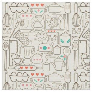 Retro Kitchen in Cream Fabric