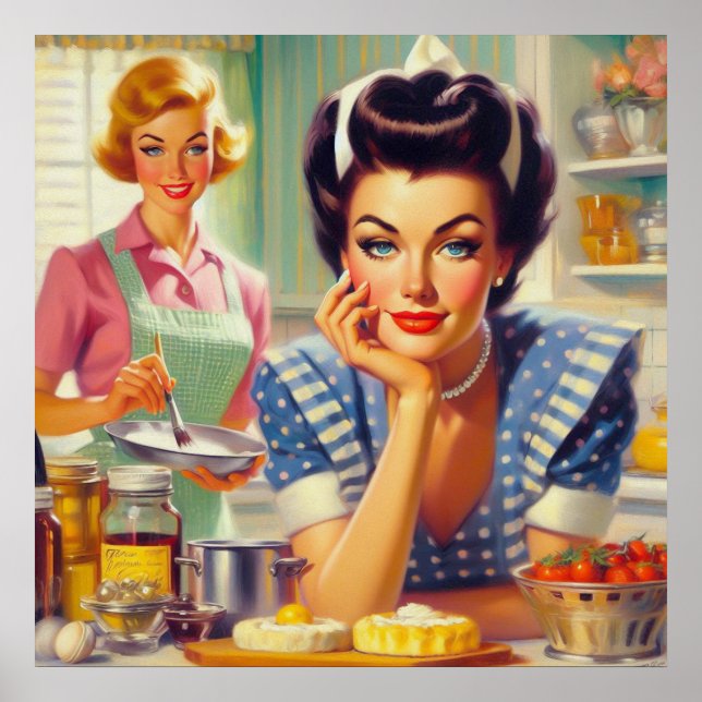 Retro Kitchen Painting Poster (Front)