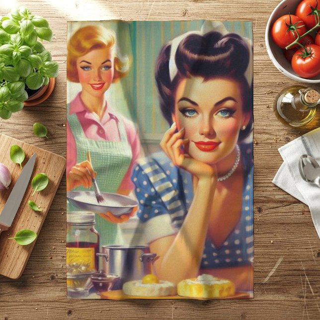 Retro Kitchen Painting Tea Towel (Creator Uploaded)