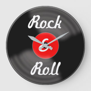 Retro Kitchen Rock & Roll Red Record Wall Clock
