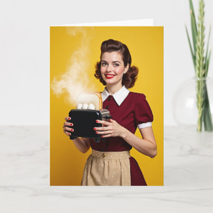 Retro Kitchen Smile Art Card