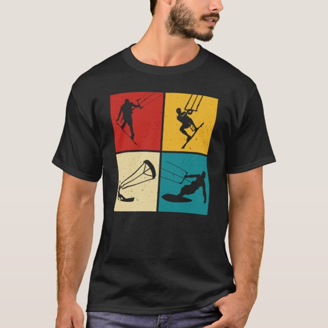 Retro Kitesurf Kiteboarding T-Shirt (Front)
