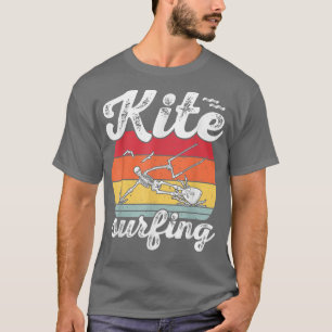 Retro Kitesurfing Kiteboarding Skeleton Kitesurf   T-Shirt