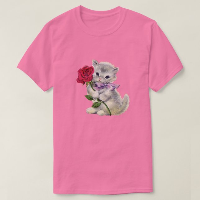 Retro Kitten T-Shirt (Design Front)