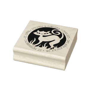 Retro Kitty Return Address Art Stamp