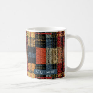 Retro Knit Patchwork - Cosy Autumn Boho Vintage Coffee Mug