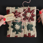 Retro Knitted Red Green Christmas Sweater Weather Wrapping Paper<br><div class="desc">Wrap up happiness one gift at a time with this fabulous Retro style sweater pattern featuring hand knitted red and green snowflakes perfect for the holiday season!</div>