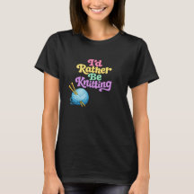Retro Knitting Style T-Shirt