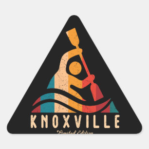 Retro Knoxville Kayaking Triangle Sticker