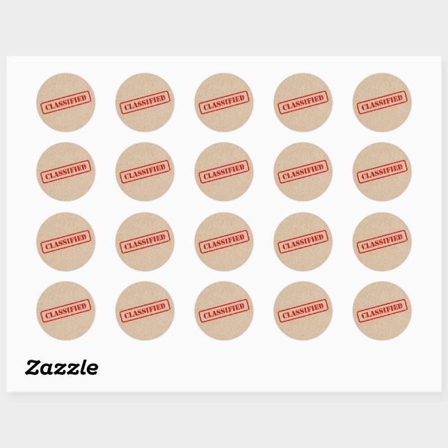 Retro Kraft Classified Event Seal (Sheet)