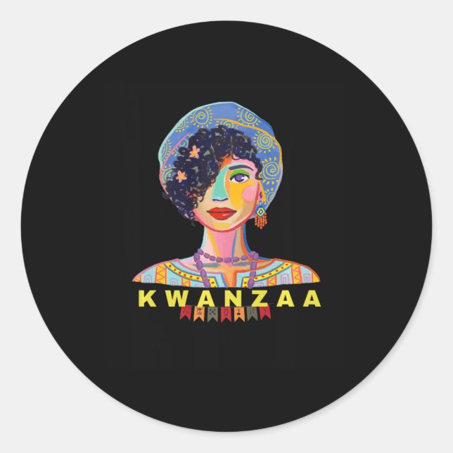 Retro Kwanzaa Africa Classic Round Sticker (Front)