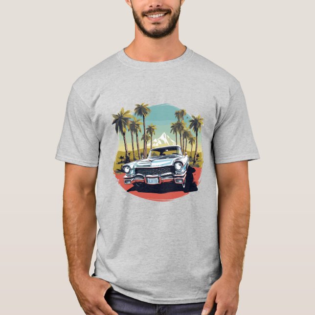 Retro LA Style Classic Vintage Car  T-Shirt (Front)