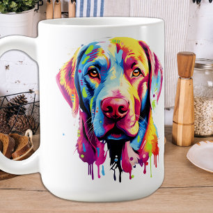 Retro Labrador Retriever Pop Art Colourful Dog Coffee Mug