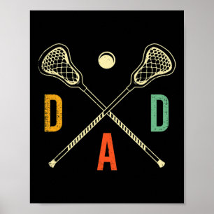 Retro Lacrosse Dad Lax Dad Lax Player Team Sports Poster