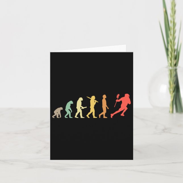 Retro Lacrosse Evolution Gift For Lacrosse Players Card (Front)