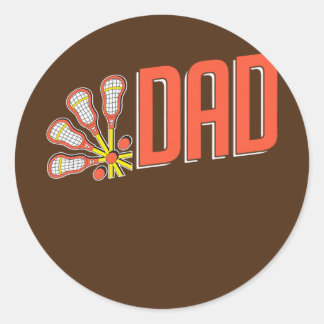 Retro Lacrosse Player Parents Vintage Dad Classic Round Sticker