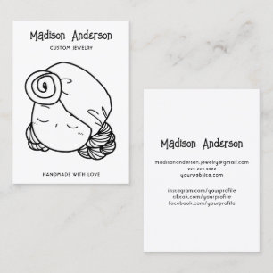 Retro Lady Turban Hair Face Earring Display Business Card