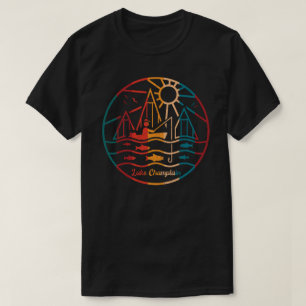 Retro Lake Champlain Fishing T-Shirt