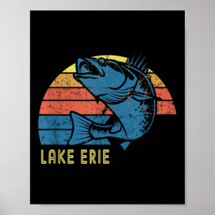 Retro Lake Erie Walleye Fishing Shirt Lake Erie So Poster