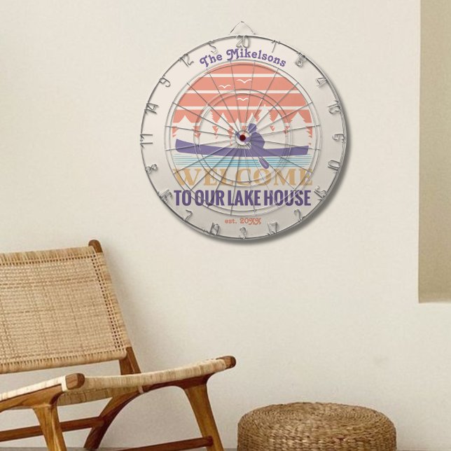 Retro Lake House Family Name Dartboard (Creator Uploaded)