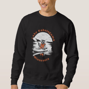Retro Lake Kabetogama Minnesota Cute Kayaking Racc Sweatshirt