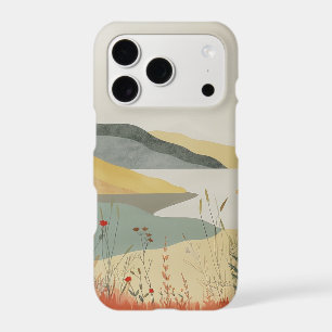 Retro Lakeside Sunset Terracotta Sage Landscape