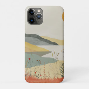 Retro Lakeside Sunset Terracotta Sage Landscape Case-Mate iPhone Case