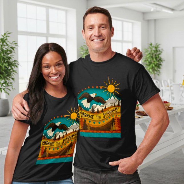 Retro Landscape Journey Quote Eagle Colourful  T-Shirt (Creator Uploaded)