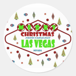 Retro Las Vegas Christma Sticker