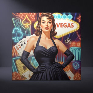 Retro Las Vegas Pin-up Tile