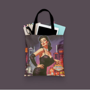 Retro Las Vegas Pin-up Tote Bag
