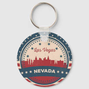 Retro Las Vegas Skyline Key Ring