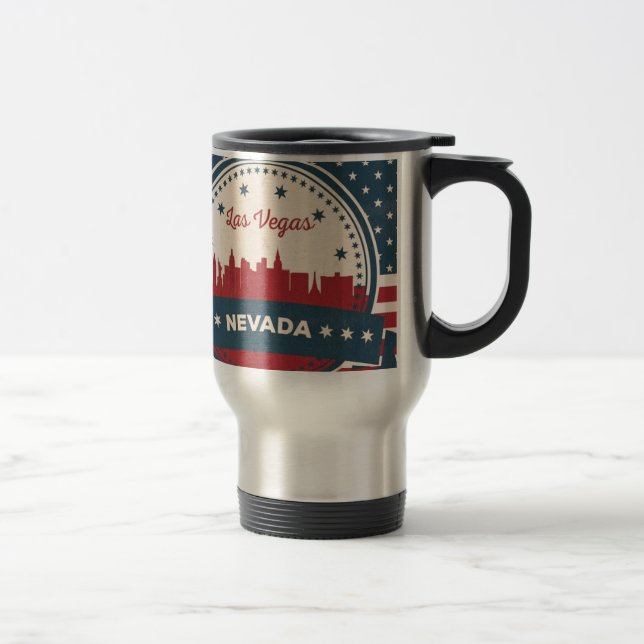 Retro Las Vegas Skyline Travel Mug (Right)